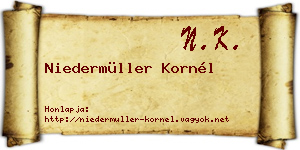 Niedermüller Kornél névjegykártya