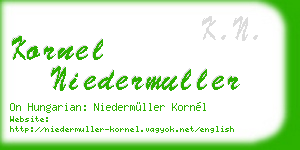 kornel niedermuller business card