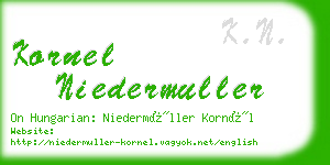 kornel niedermuller business card